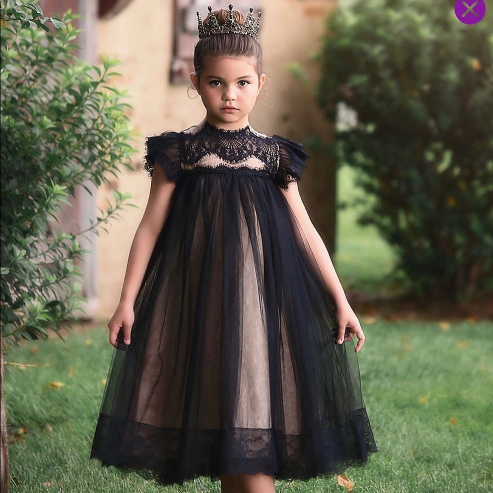 Trish Scully Black Lace Dress 2T
